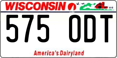 WI license plate 575ODT
