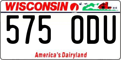 WI license plate 575ODU