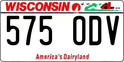 WI license plate 575ODV
