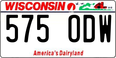 WI license plate 575ODW