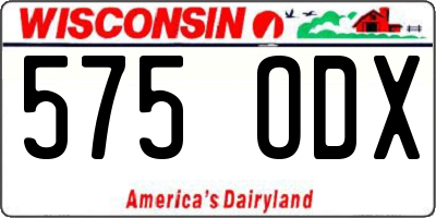 WI license plate 575ODX