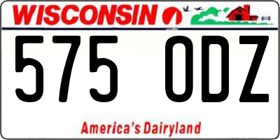 WI license plate 575ODZ