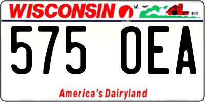 WI license plate 575OEA