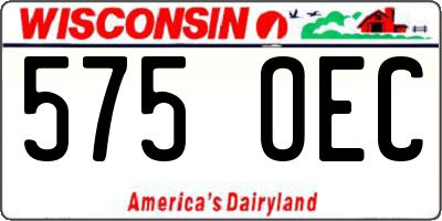WI license plate 575OEC