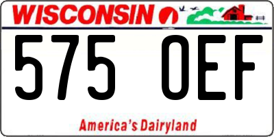 WI license plate 575OEF
