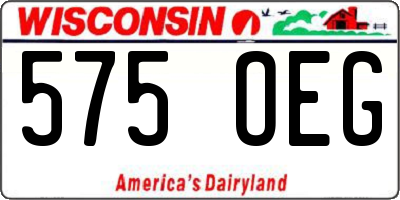 WI license plate 575OEG
