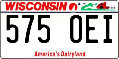 WI license plate 575OEI