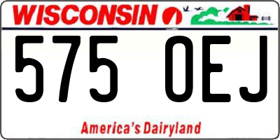 WI license plate 575OEJ