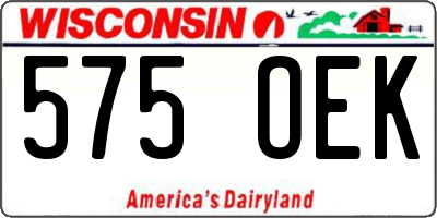 WI license plate 575OEK