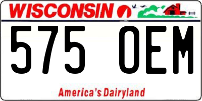 WI license plate 575OEM