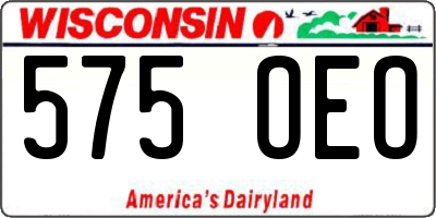 WI license plate 575OEO