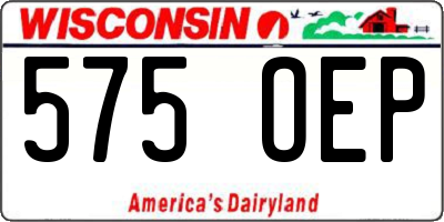 WI license plate 575OEP