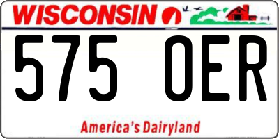 WI license plate 575OER
