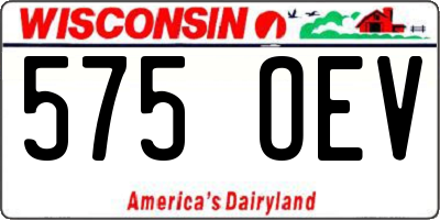 WI license plate 575OEV