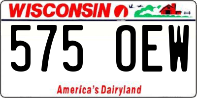 WI license plate 575OEW