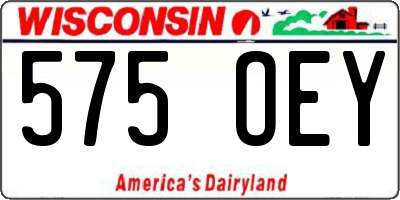 WI license plate 575OEY