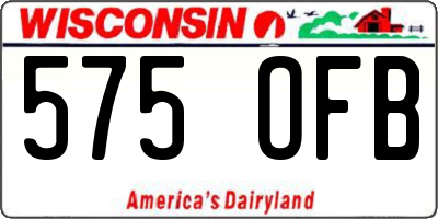 WI license plate 575OFB
