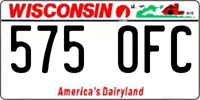 WI license plate 575OFC