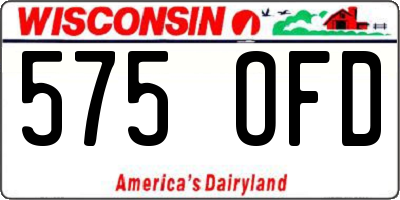 WI license plate 575OFD