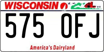 WI license plate 575OFJ