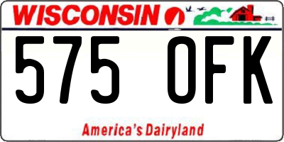 WI license plate 575OFK