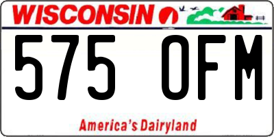 WI license plate 575OFM