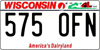 WI license plate 575OFN