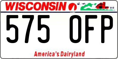 WI license plate 575OFP
