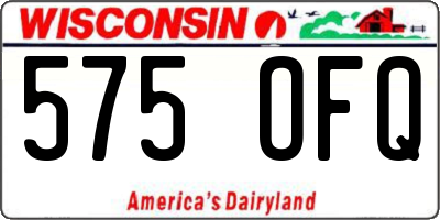 WI license plate 575OFQ