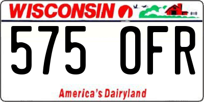WI license plate 575OFR