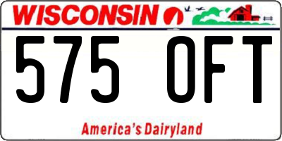WI license plate 575OFT