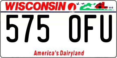 WI license plate 575OFU