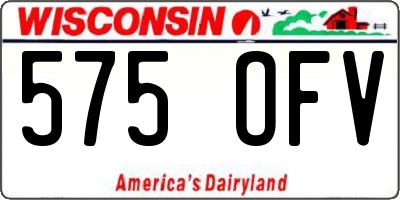 WI license plate 575OFV