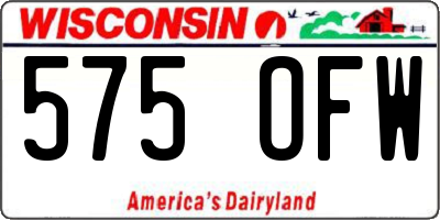 WI license plate 575OFW