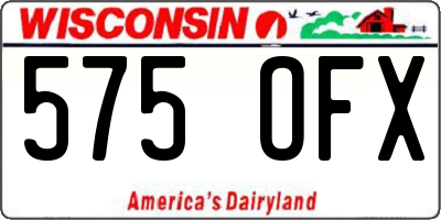 WI license plate 575OFX