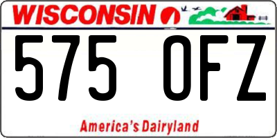 WI license plate 575OFZ