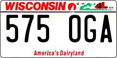WI license plate 575OGA