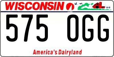 WI license plate 575OGG