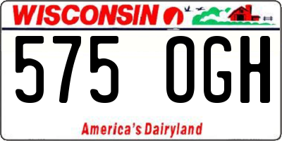 WI license plate 575OGH