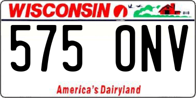 WI license plate 575ONV