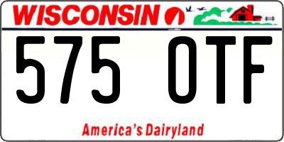 WI license plate 575OTF