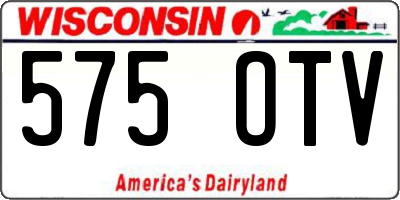 WI license plate 575OTV