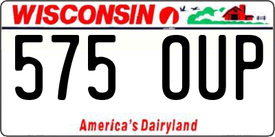 WI license plate 575OUP