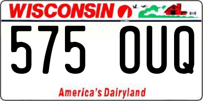 WI license plate 575OUQ