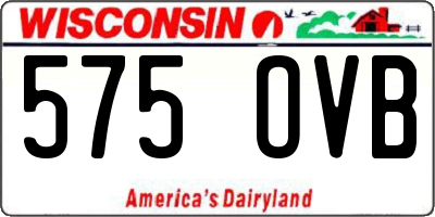 WI license plate 575OVB