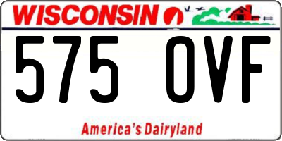 WI license plate 575OVF