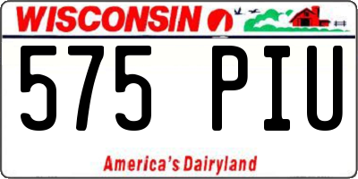 WI license plate 575PIU