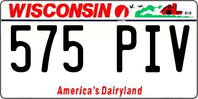 WI license plate 575PIV