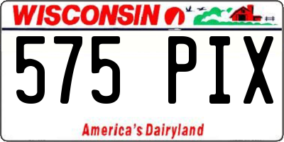 WI license plate 575PIX