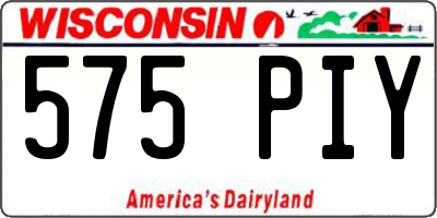 WI license plate 575PIY